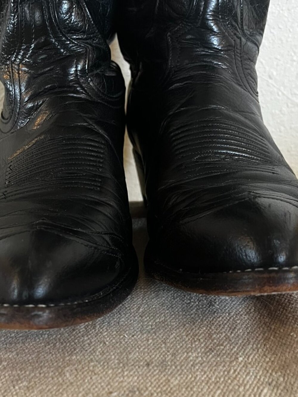 Tony Lama Men's Black Leather Style C9752 Reg C4962 Cowboy Boots Sz 9D - Picture 12 of 13